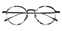 Tamara Round Black & Clear Glasses1