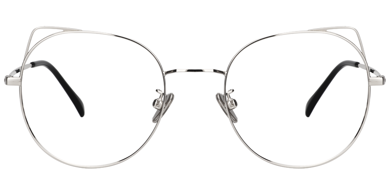 Ruth Cat Ear Round Silver Glasses
