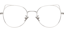 Ruth Cat Ear Round Silver Glasses5