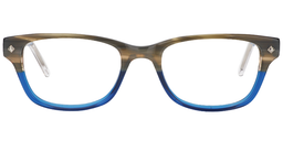 Samantha Rectangle Blue Glasses0