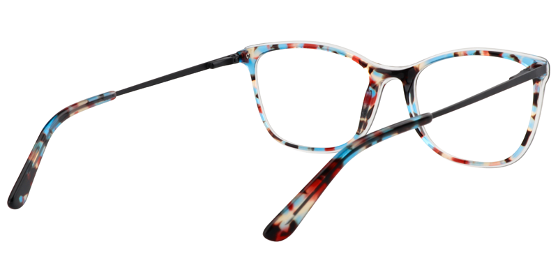 Rectangle Blue-Red Glasses | Zeelool Eyeglasses5