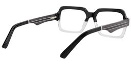 Jack Rectangle Black & Clear Glasses4