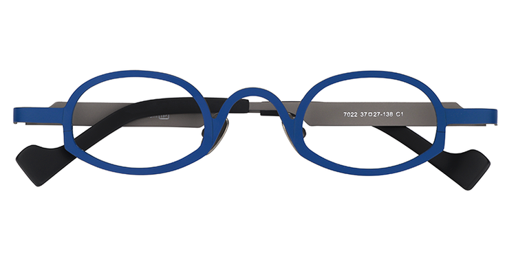 Cecil Oval Blue Titanium Glasses