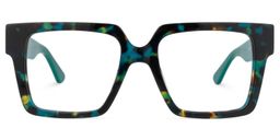 Wilmarie Square Blue-Floral Glasses0