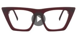 Cecile Cat Eye Red Glasses0