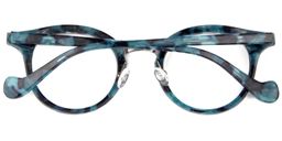 Aimee Round Blue Floral Glasses5