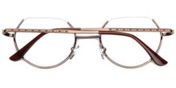 Zachary Half Rim Brown Glasses5