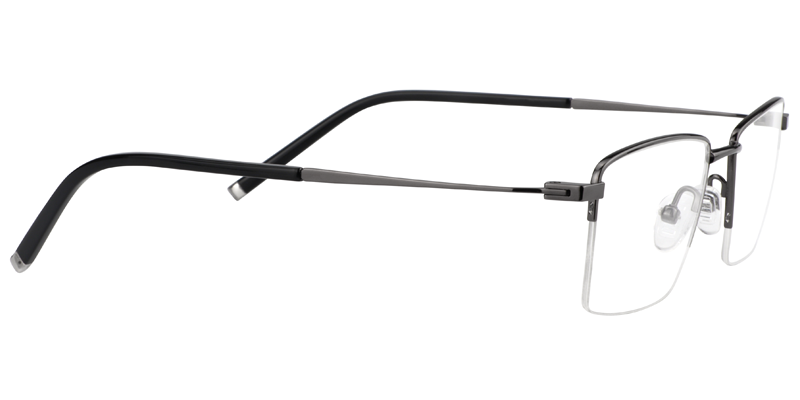 Rectangle Black Glasses | Zeelool Titanium Eyeglasses4