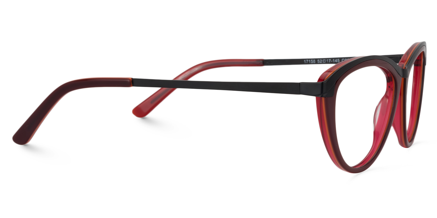Cat Eye Dark Red Glasses | Zeelool Glasses4