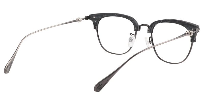 Browline Gray Glasses | Zeelool Eyeglass Frames5