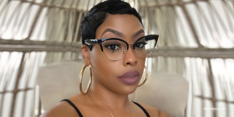 Charlene Browline Black Glasses