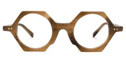Natalia Geometric Brown Glasses0