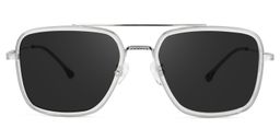 Nayeli Aviator Gray-Silver Sunglasses0