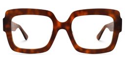 Enriquez Square Brown Glasses0