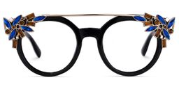 Fatima Round Black Glasses0