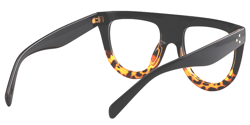 Square Tortoise-Gold Eyeglasses5