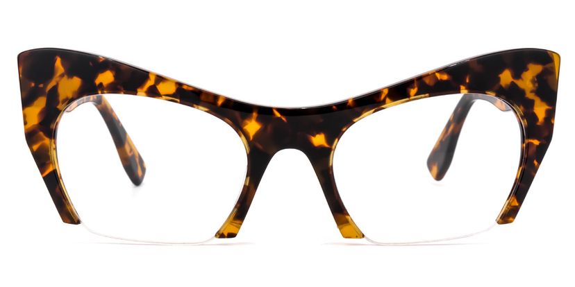 Kyle Cat Eye Yellow-Tortoise Glasses