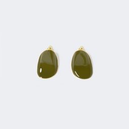 Stylish Nail Shape Green Earrings1