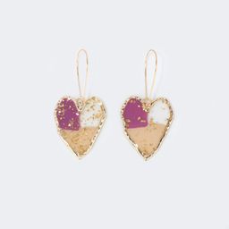 Stylish Heart Shape Gold Earrings0