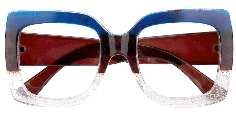 Rectangle Blue Glasses | Zeelool Eyeglass Frames Online1