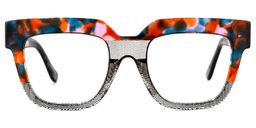 Carolann Square Black-Clear Glasses0