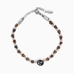 Vintage Beaded Brown-Silver Bracelet1