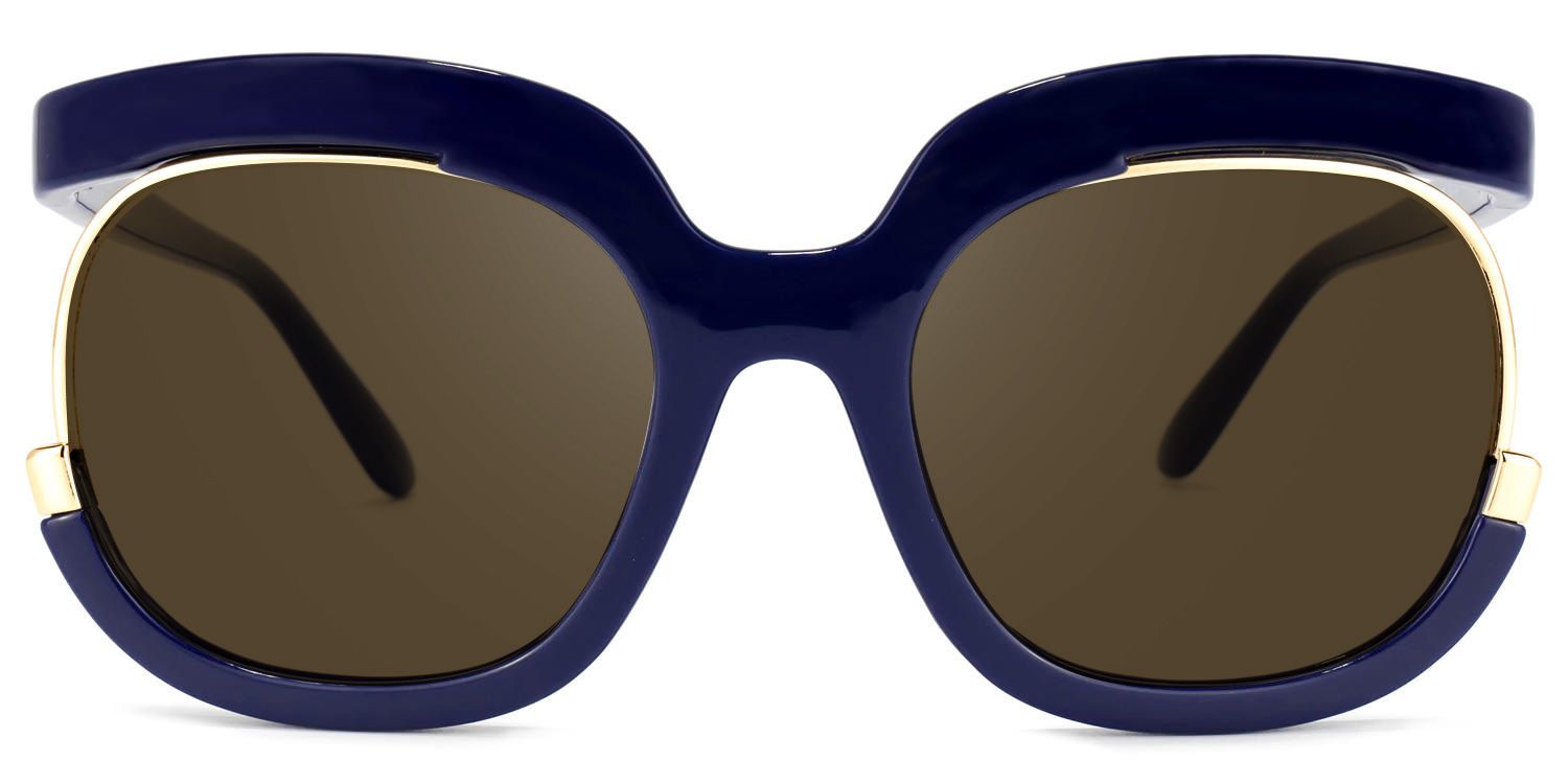 Darice Dark-Blue Frame Sunglasses with Round Style | ZEELOOL UK0