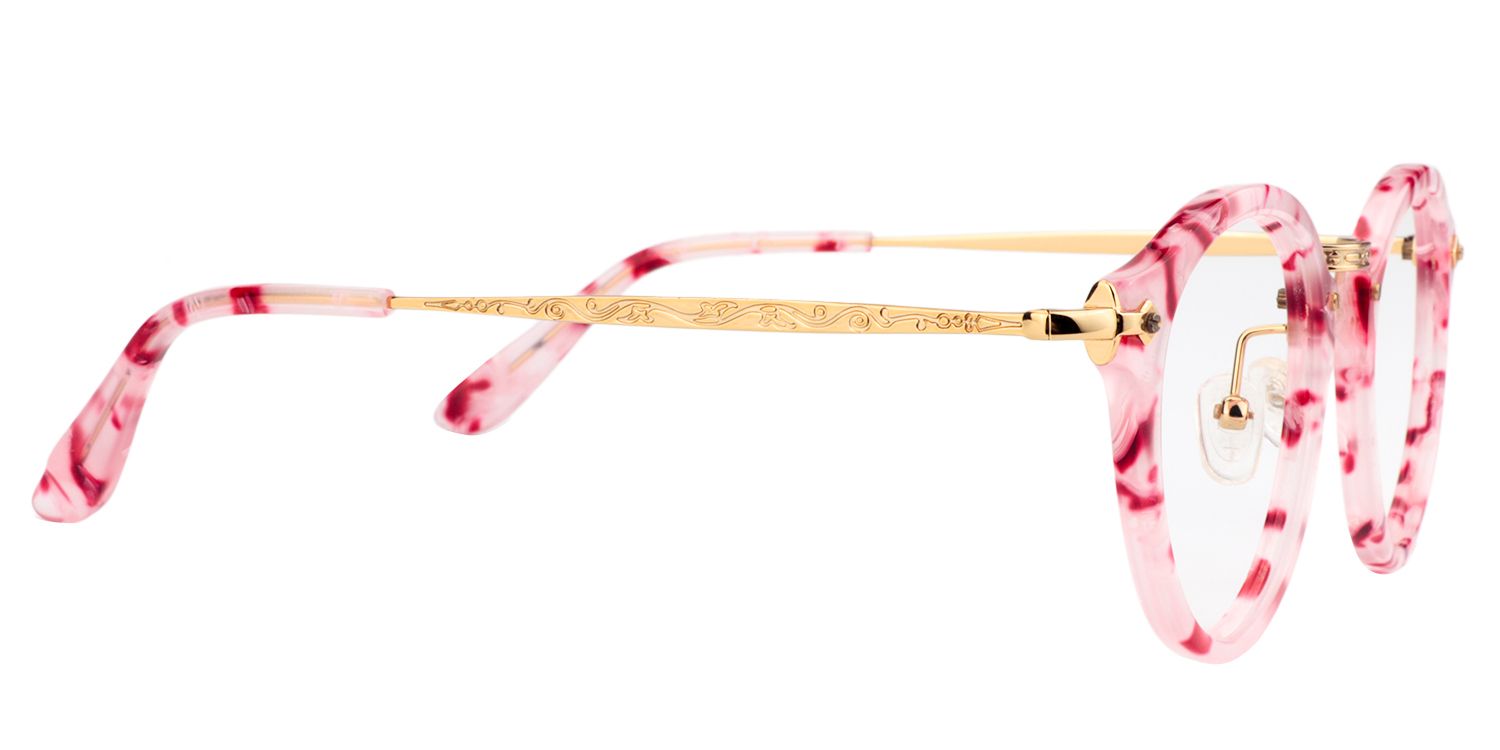 Round Pink Tortoise Glasses | Zeelool Glasses4
