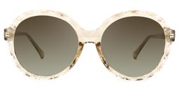 Lila Round Beige Sunglasses0
