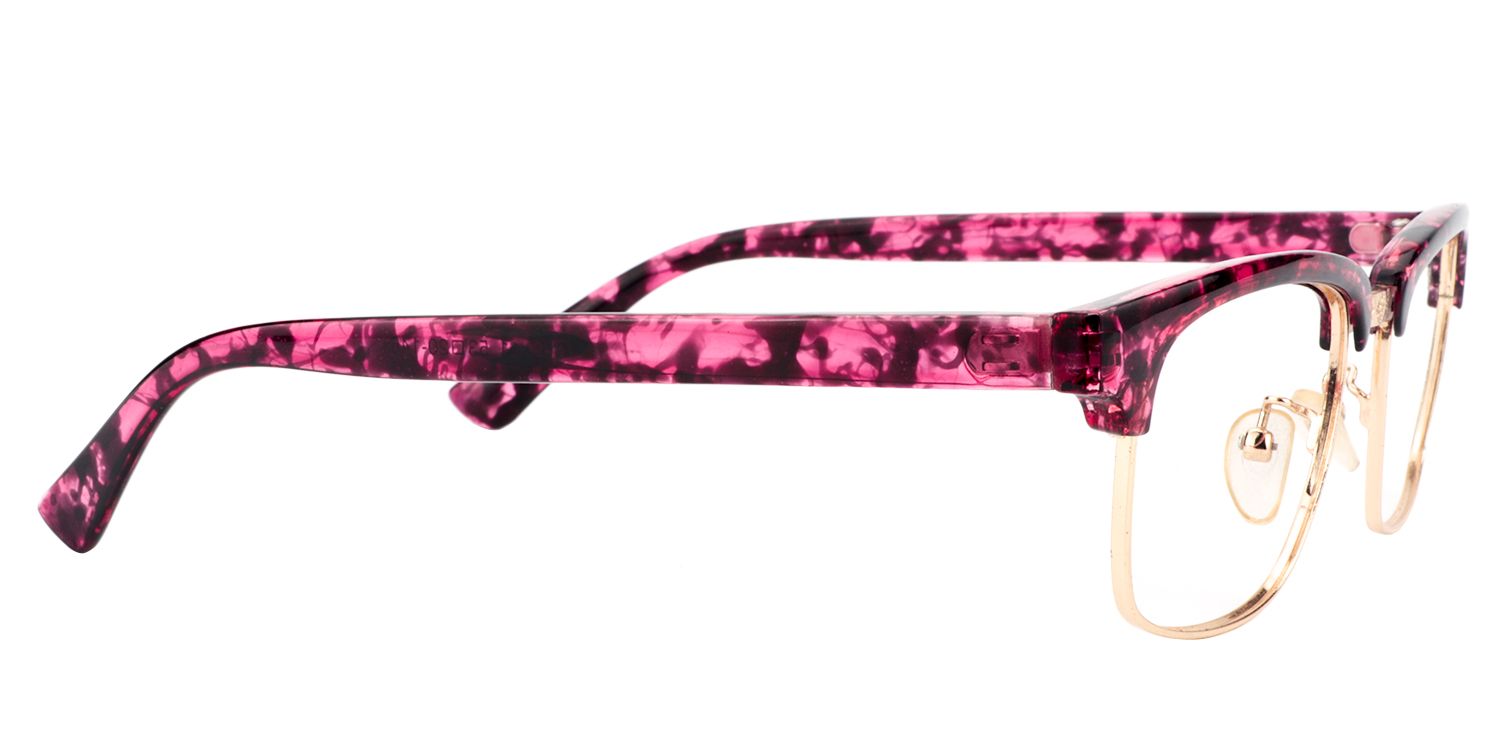 Rectangle Red/Pink Glasses | Zeelool Glasses4