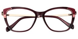 Queena Rectangle Red Glasses1