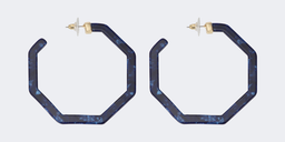 Vintage Octagon shaped Dark Blue Earrings1