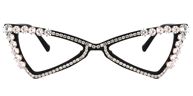Stacey Sparkling Trilateral Black Eyeglasses