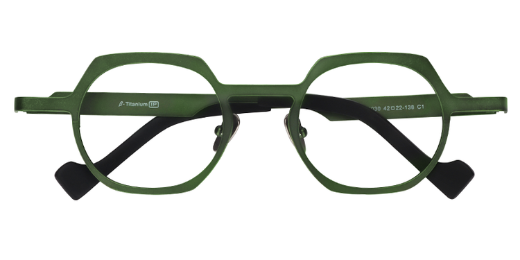 Hilary Geometric Green Glasses