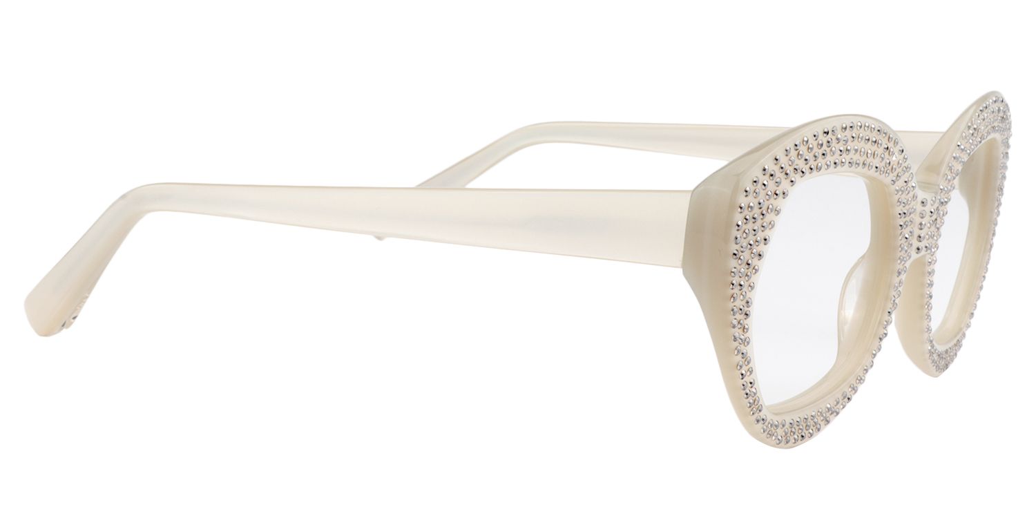 Cat-eye Ivory Glasses | Zeelool Glasses4