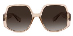 Paloma Geometric Beige Sunglasses0