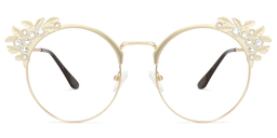 Falecia Cateye Gold Glasses0