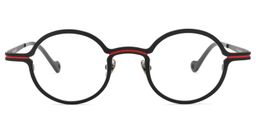 Tobey Round Black Glasses0