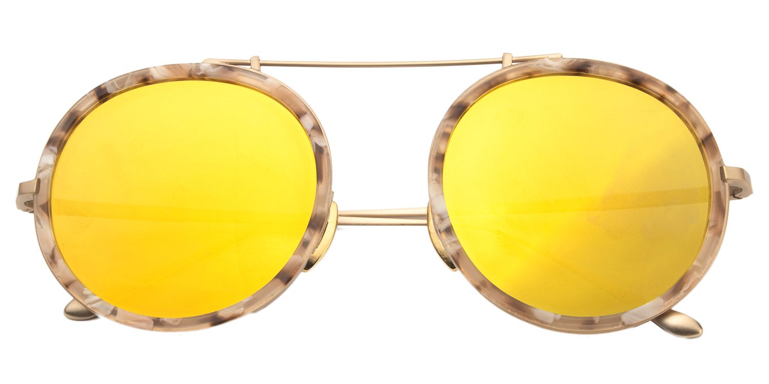 Round Brown/Pattern Sunglasses | Zeelool Sunglasses1