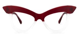 Dent Cat Eye Dark-Red Glasses0