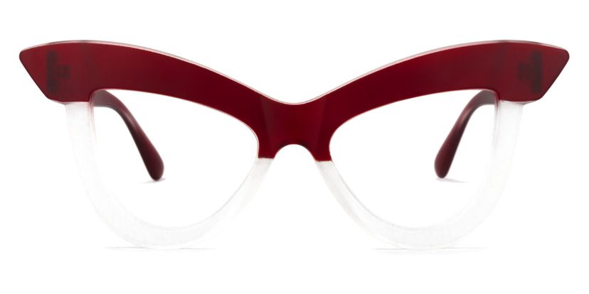 Dent Cat Eye Dark-Red Glasses