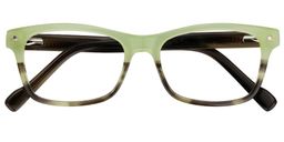 Debbie Rectangle Green Glasses1