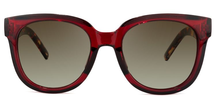 Harrell Square Dark-Red Sunglasses