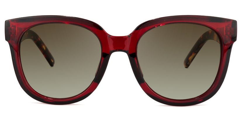 Harrell Square Dark-Red Sunglasses