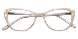 Sakura Cat eye White Glasses1