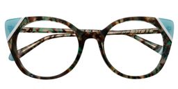 Ackerly Cat eye Green Floral Glasses1