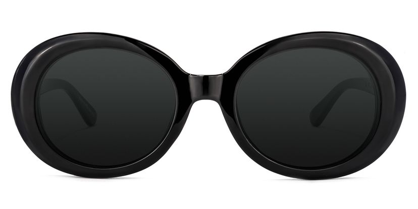 Elinor Oval Black Sunglasses