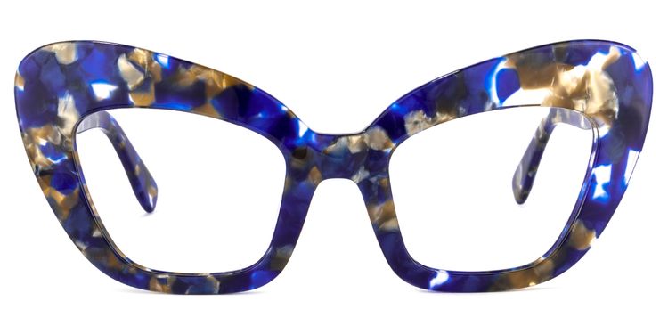 Tristan Cateye Blue-Floral Glasses