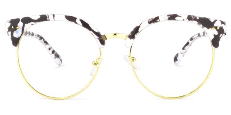 Tatiana Browline White-Black Glasses