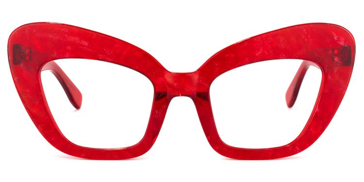 Tristan Cateye Red Glasses